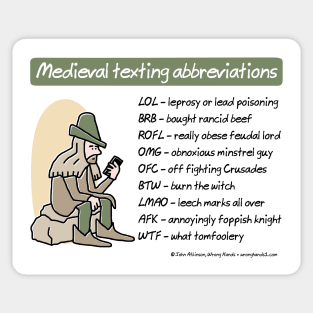 Medieval texting abbreviations Sticker